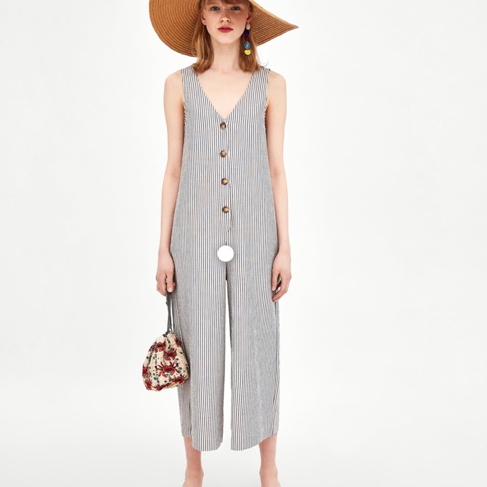 Zara striped jumpsuit